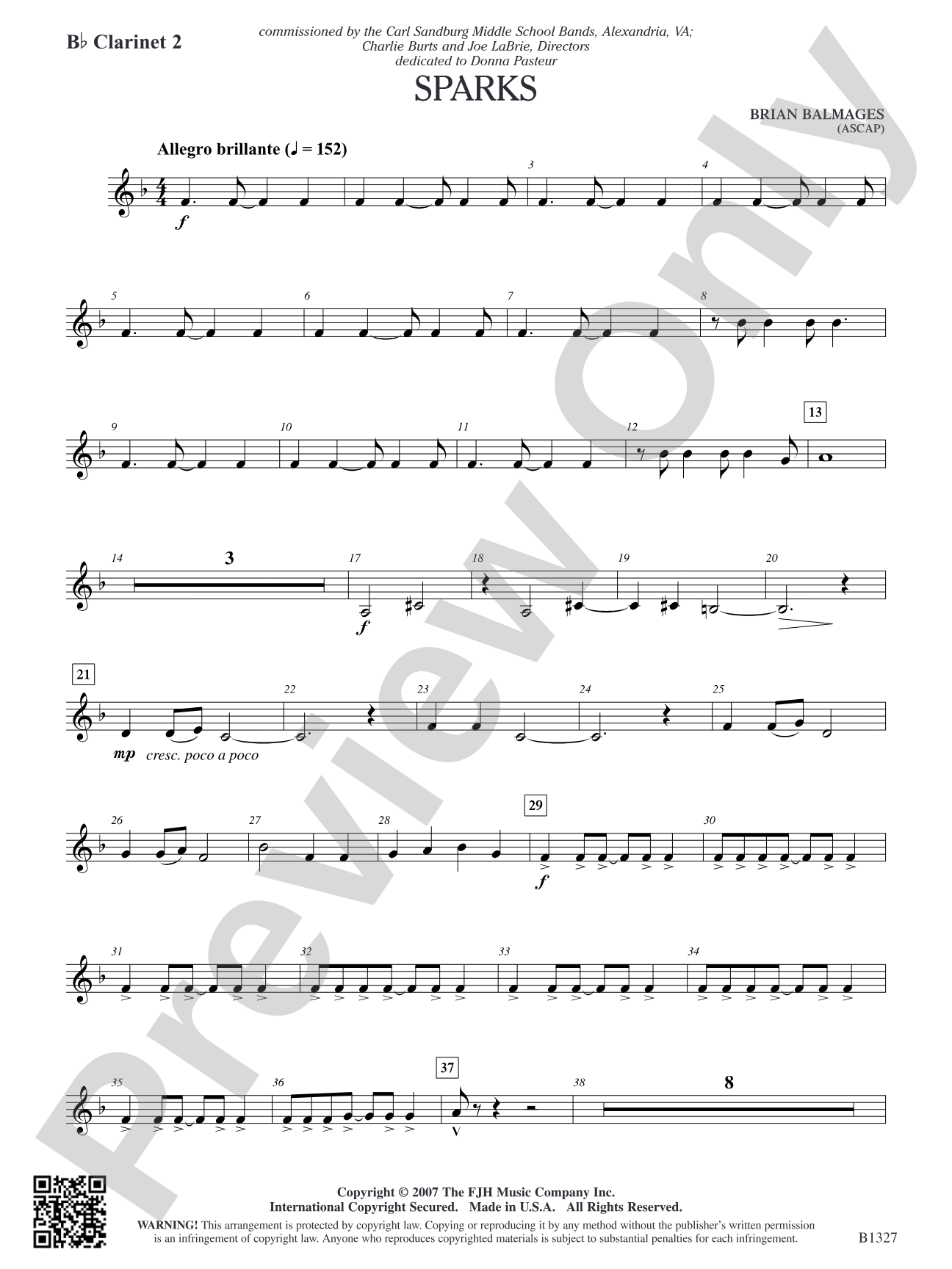 Sparks: B-flat Clarinet 2