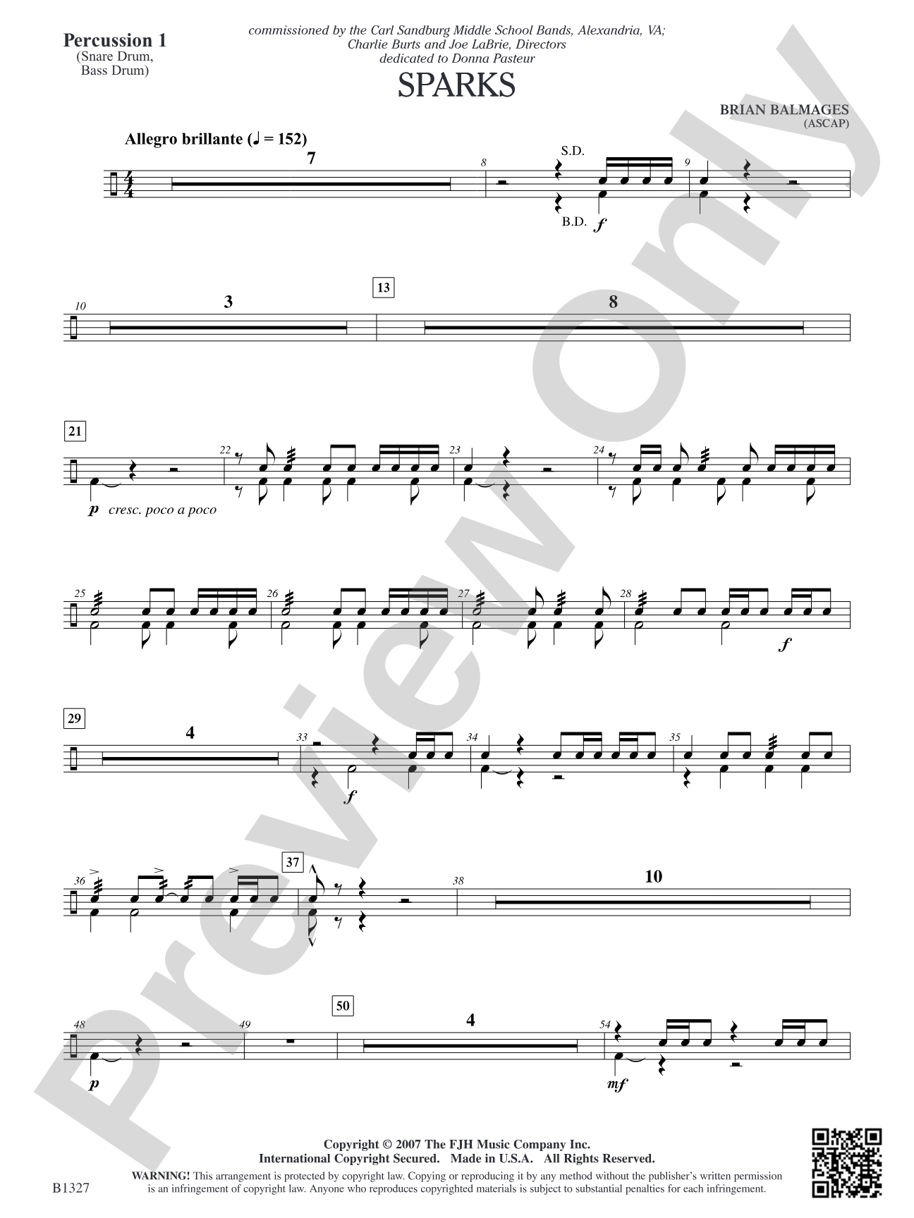 Sparks: Percussion 1