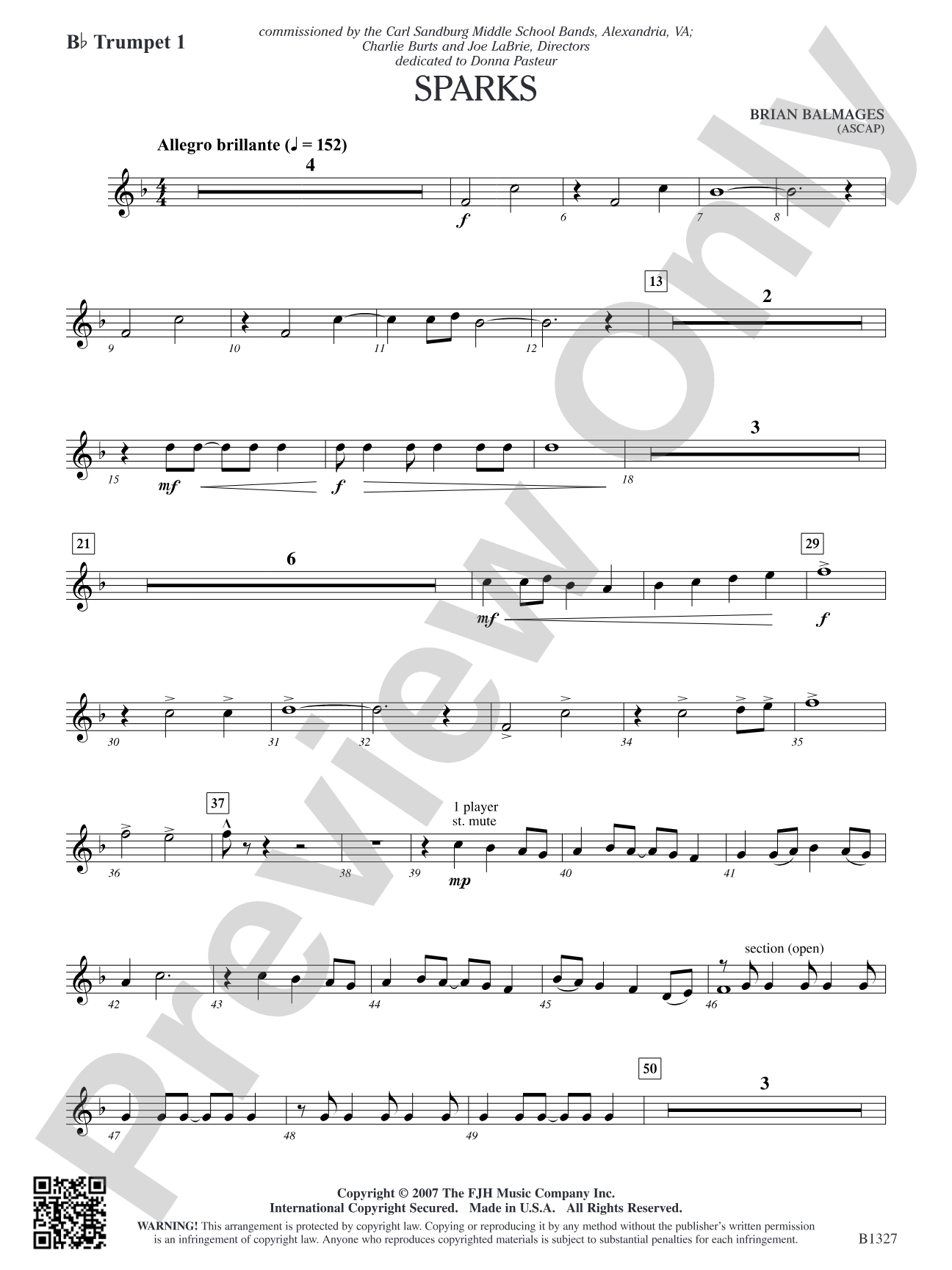 Sparks: B-flat Trumpet 1
