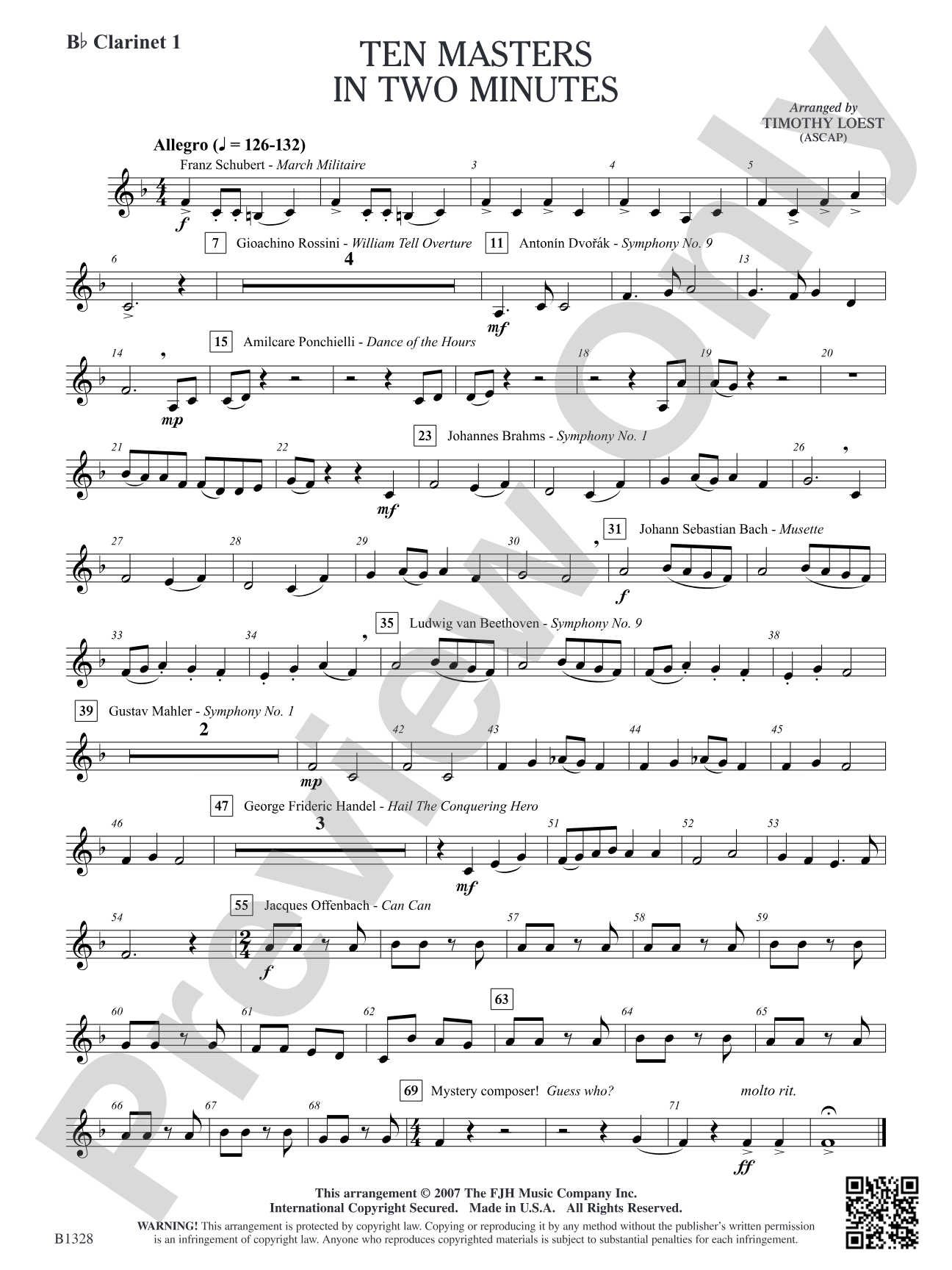 Ten Masters in Two Minutes: B-flat Clarinet 1