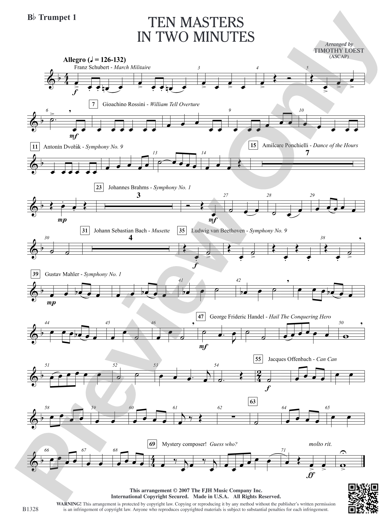 Ten Masters in Two Minutes: B-flat Trumpet 1