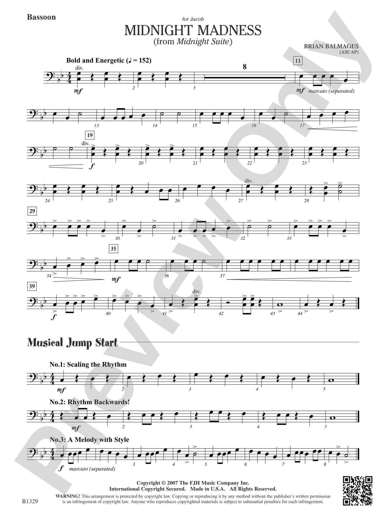Midnight Madness (from Midnight Suite): Bassoon