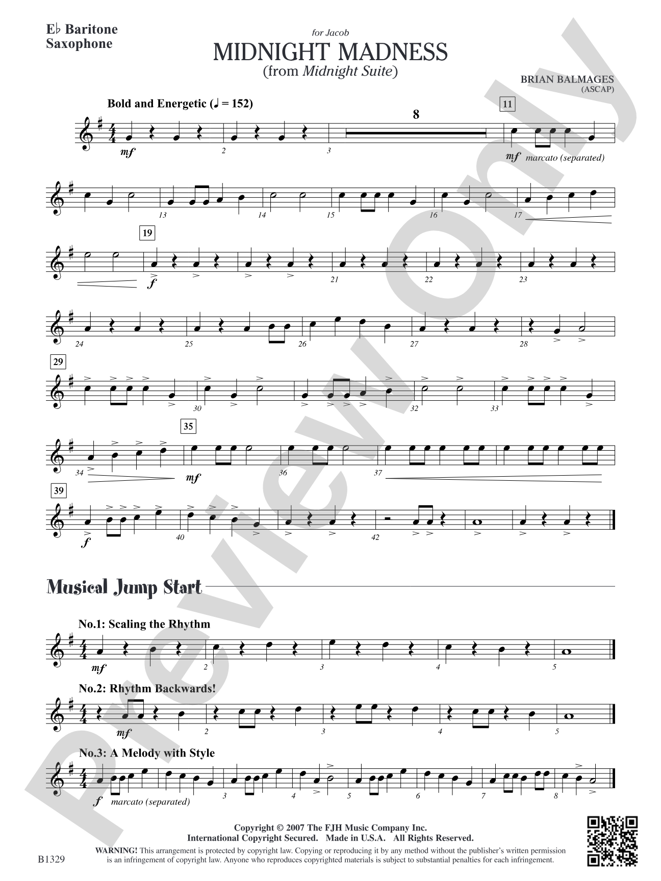 Midnight Madness (from Midnight Suite): E-flat Baritone Saxophone