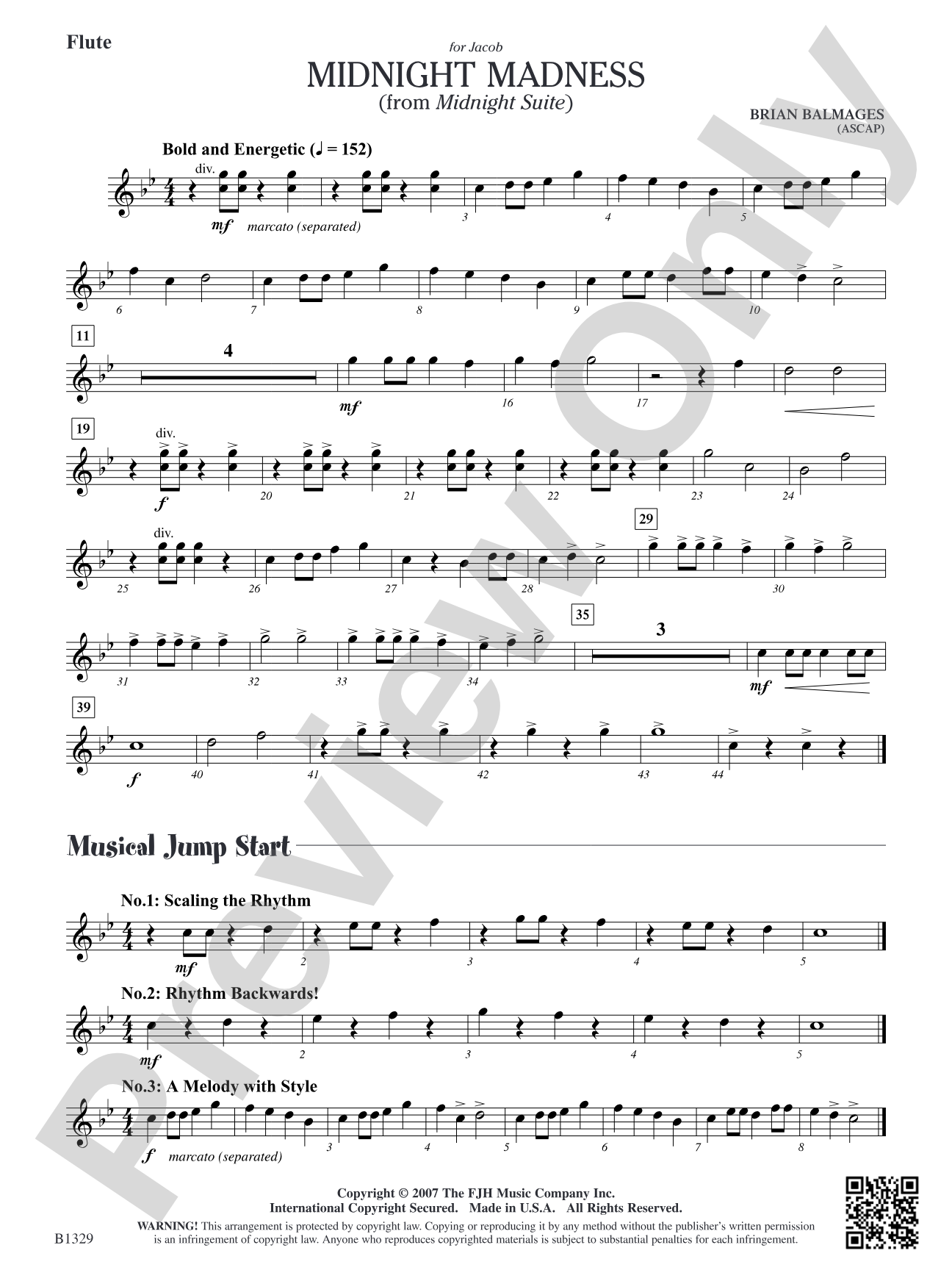 Midnight Madness (from Midnight Suite): Flute