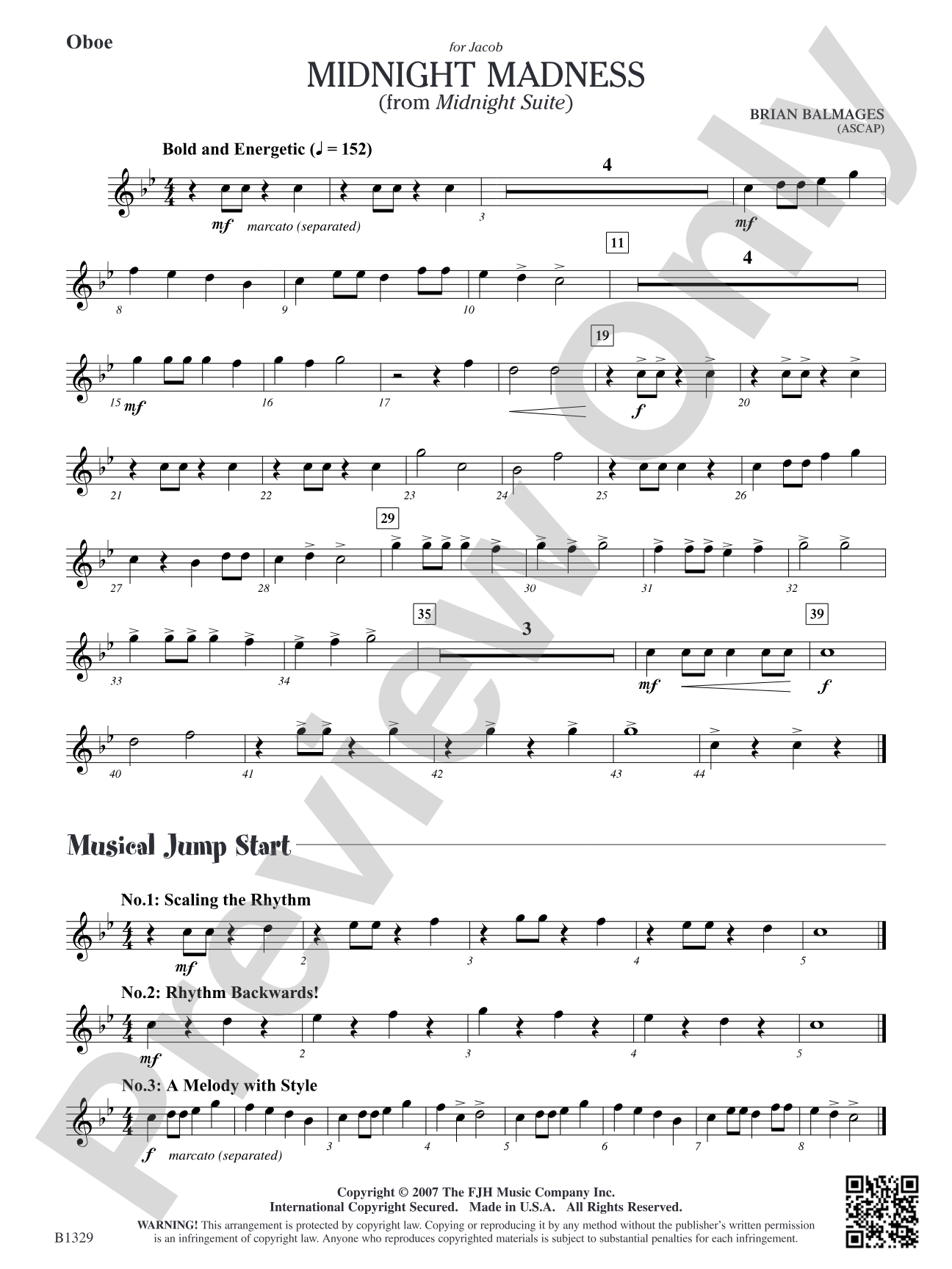 Midnight Madness (from Midnight Suite): Oboe