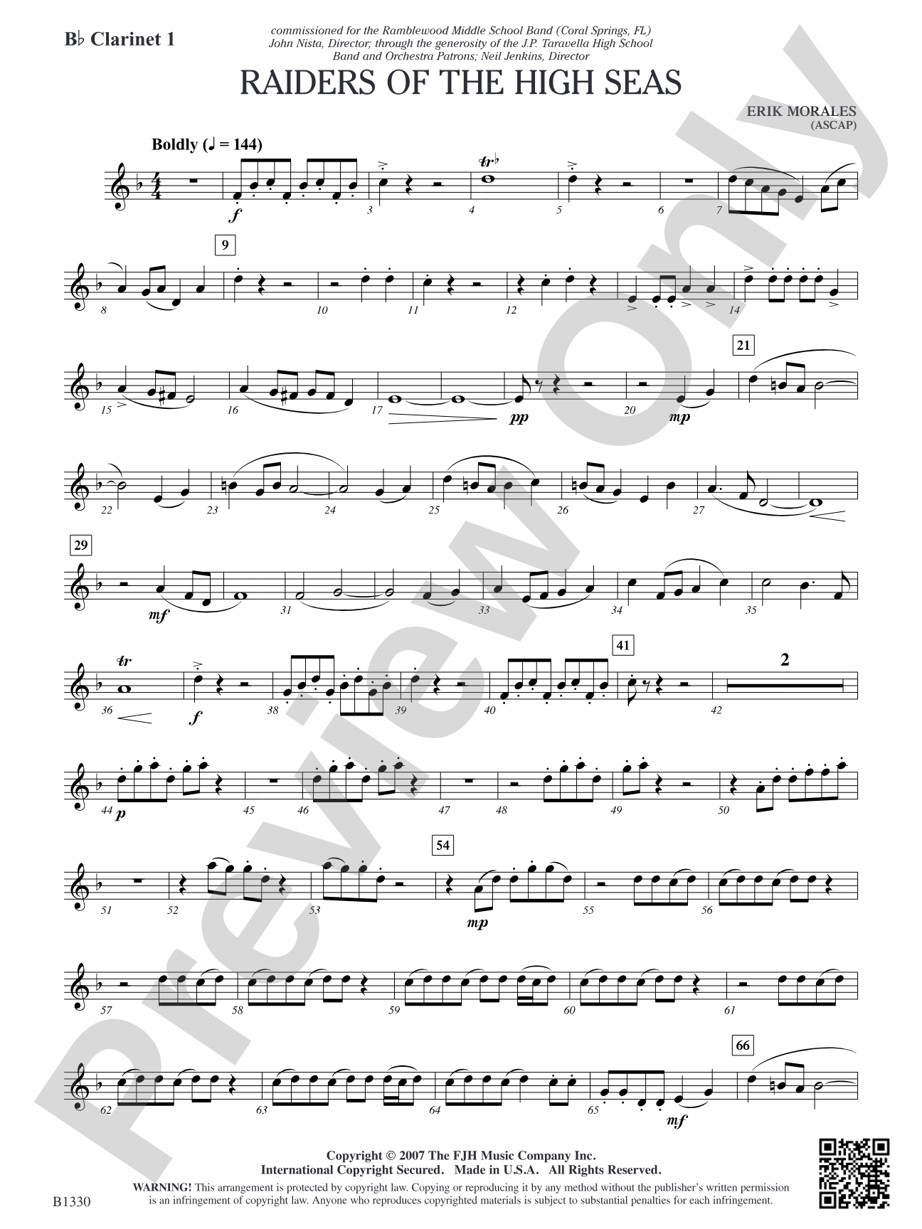 Raiders of the High Seas: B-flat Clarinet 1