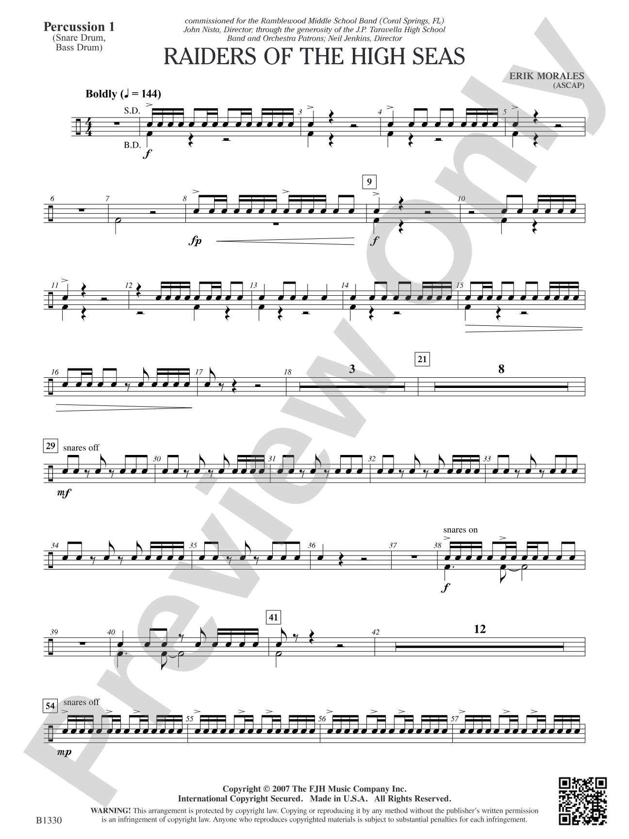 Raiders of the High Seas: Percussion 1