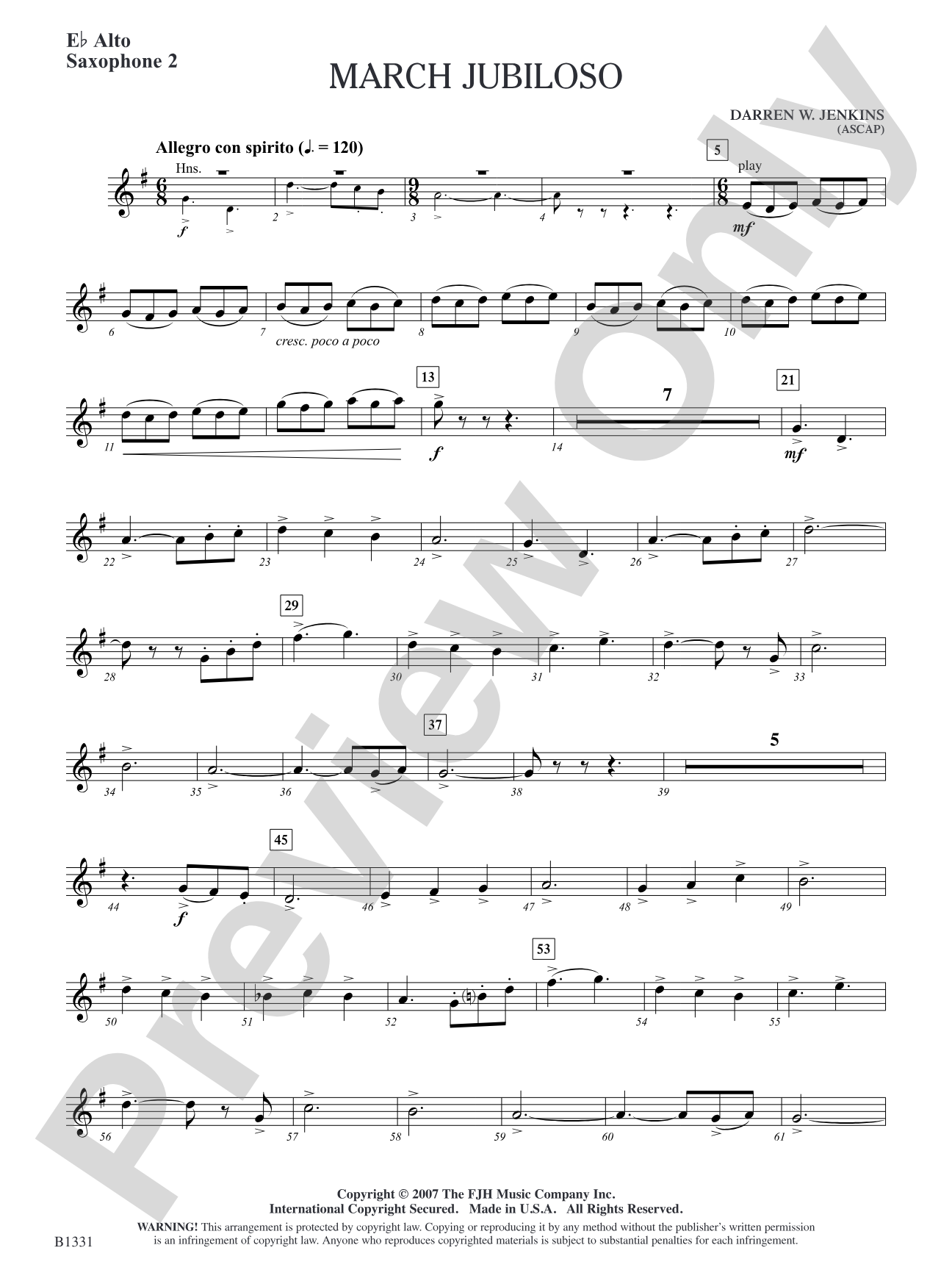 March Jubiloso: E-flat Alto Saxophone 2