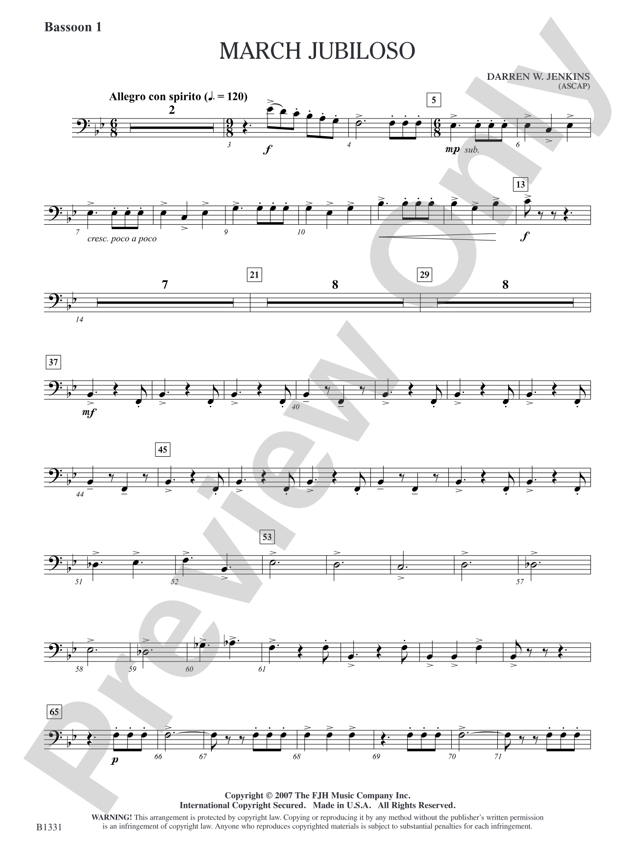 March Jubiloso: Bassoon 1