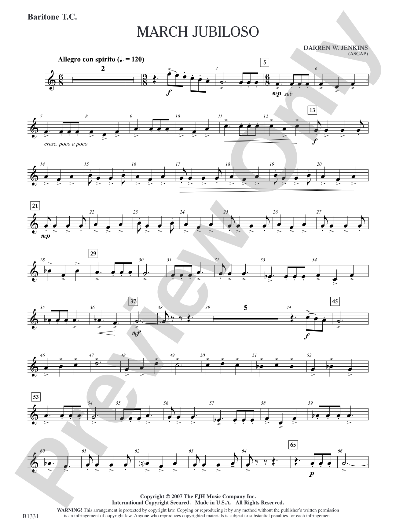 March Jubiloso: Baritone T.C.