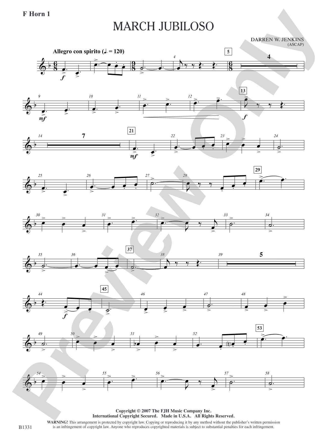 March Jubiloso: F Horn 1