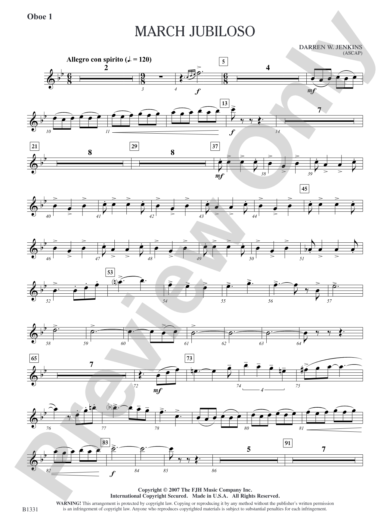 March Jubiloso: Oboe 1