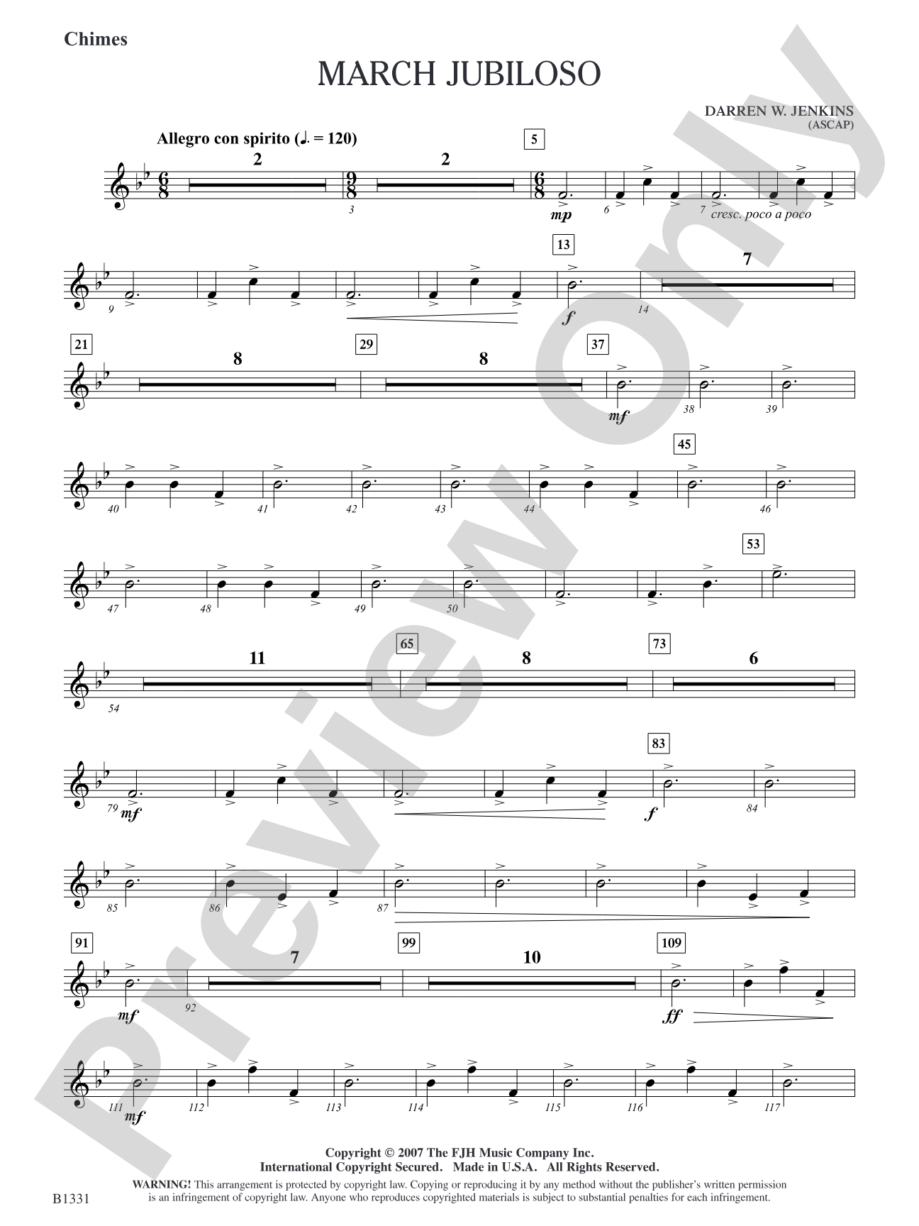 March Jubiloso: Optional Chimes