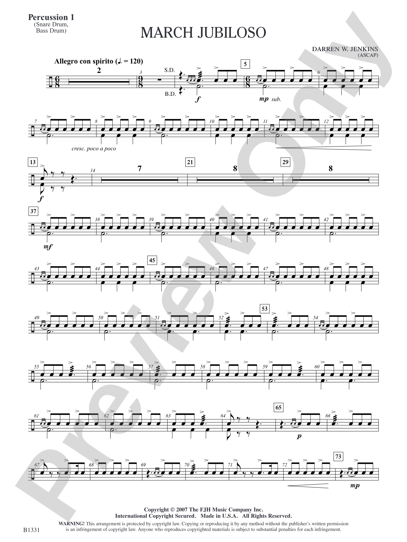 March Jubiloso: Percussion 1