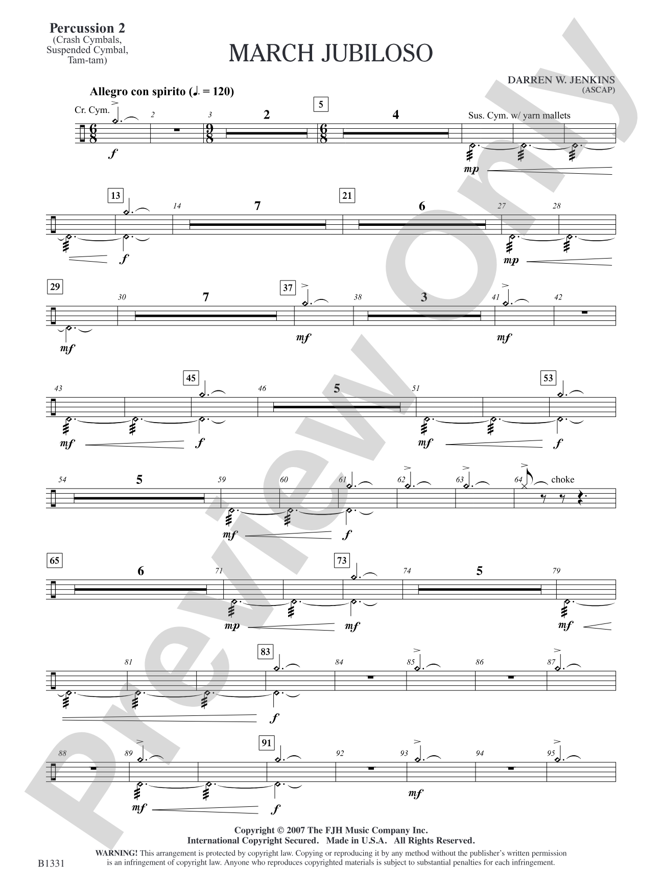 March Jubiloso: Percussion 2