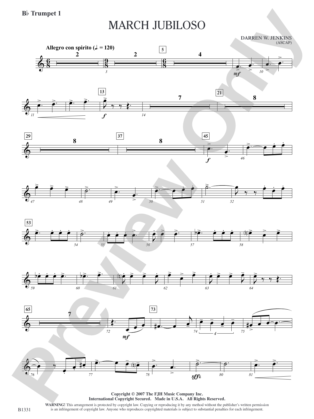 March Jubiloso: B-flat Trumpet 1