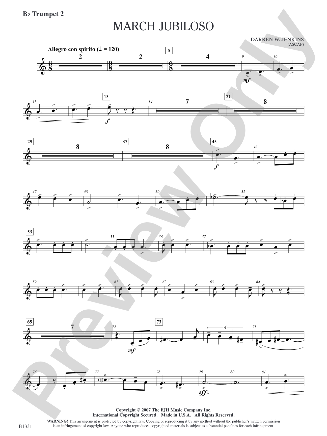 March Jubiloso: B-flat Trumpet 2