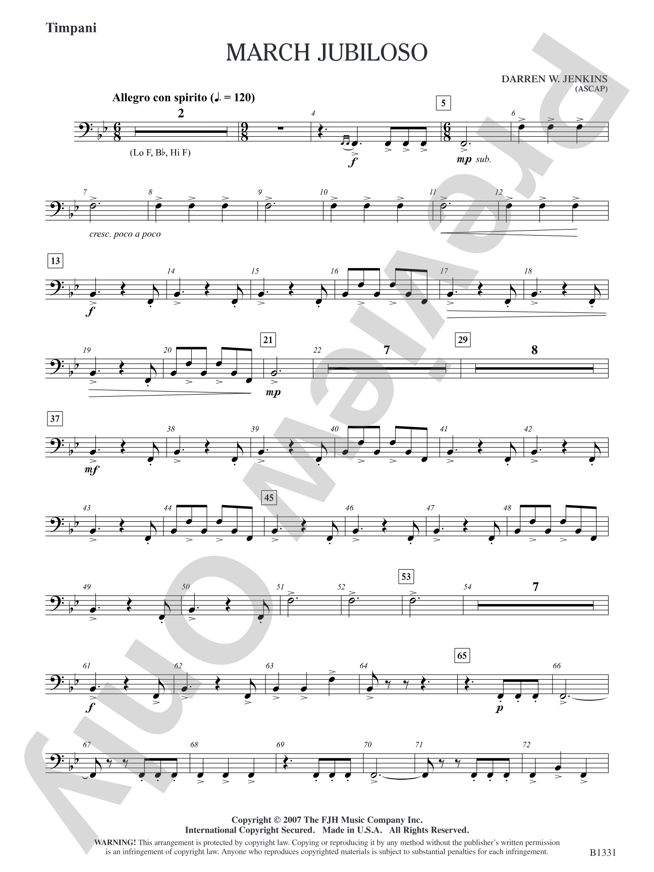 March Jubiloso: Timpani