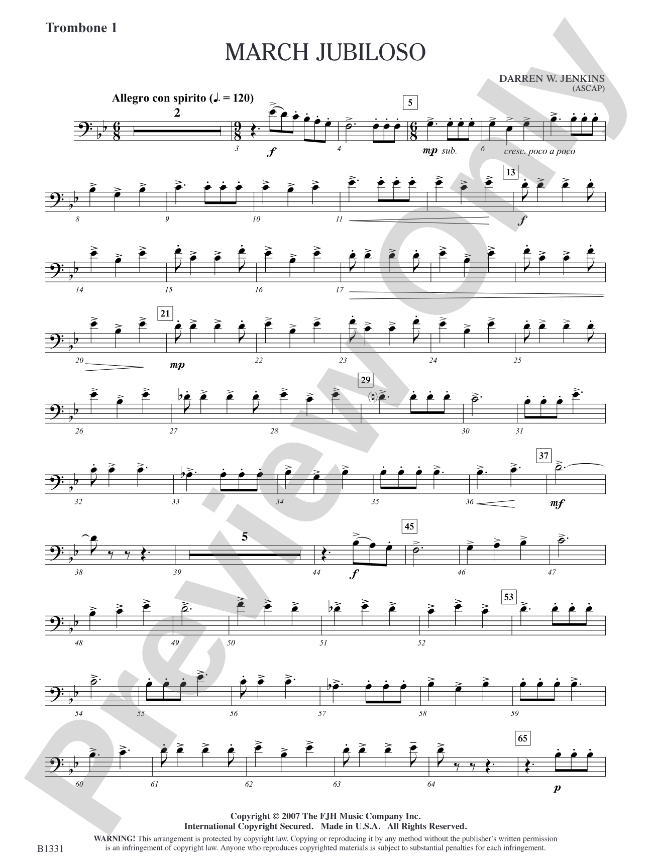 March Jubiloso: Trombone 1