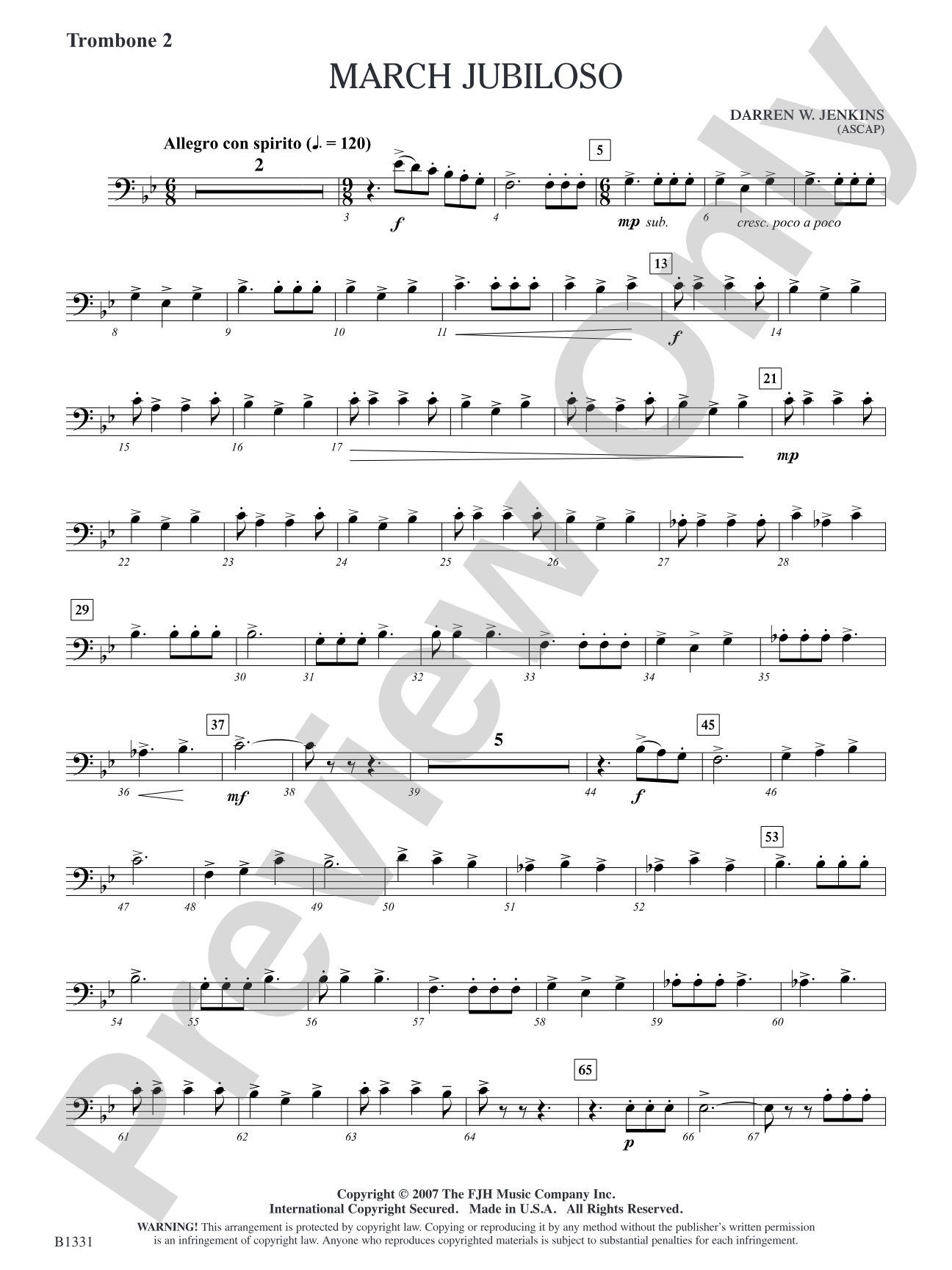 March Jubiloso: Trombone 2