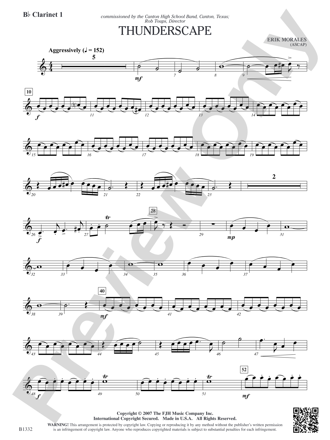 Thunderscape: B-flat Clarinet 1