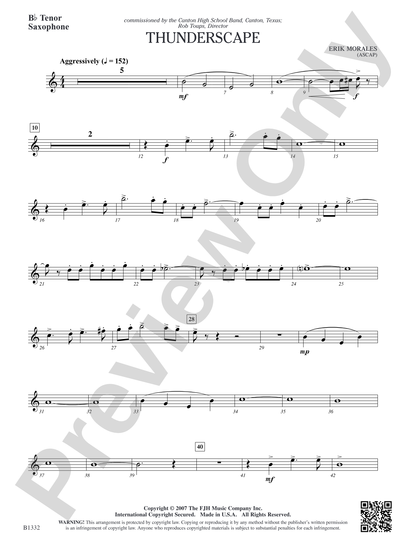 Thunderscape: B-flat Tenor Saxophone