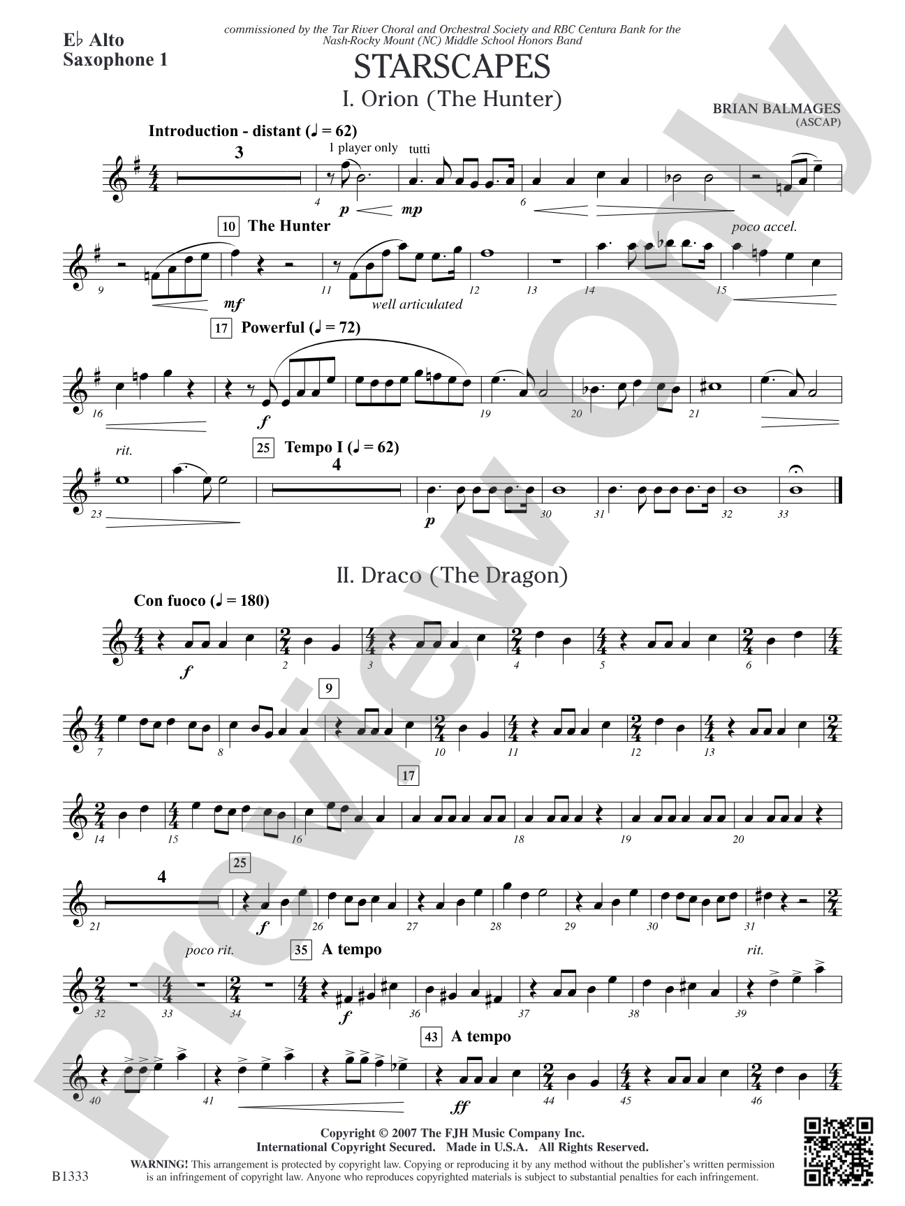 Starscapes: E-flat Alto Saxophone 1