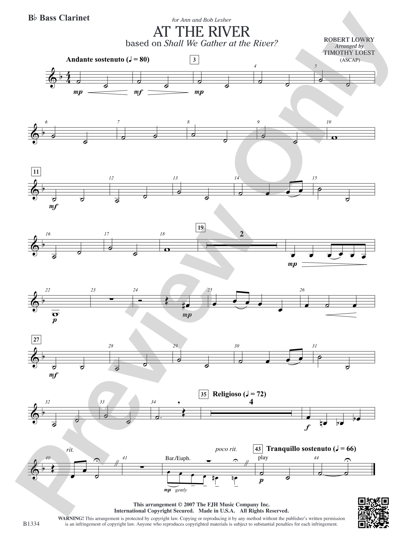 At the River: B-flat Bass Clarinet
