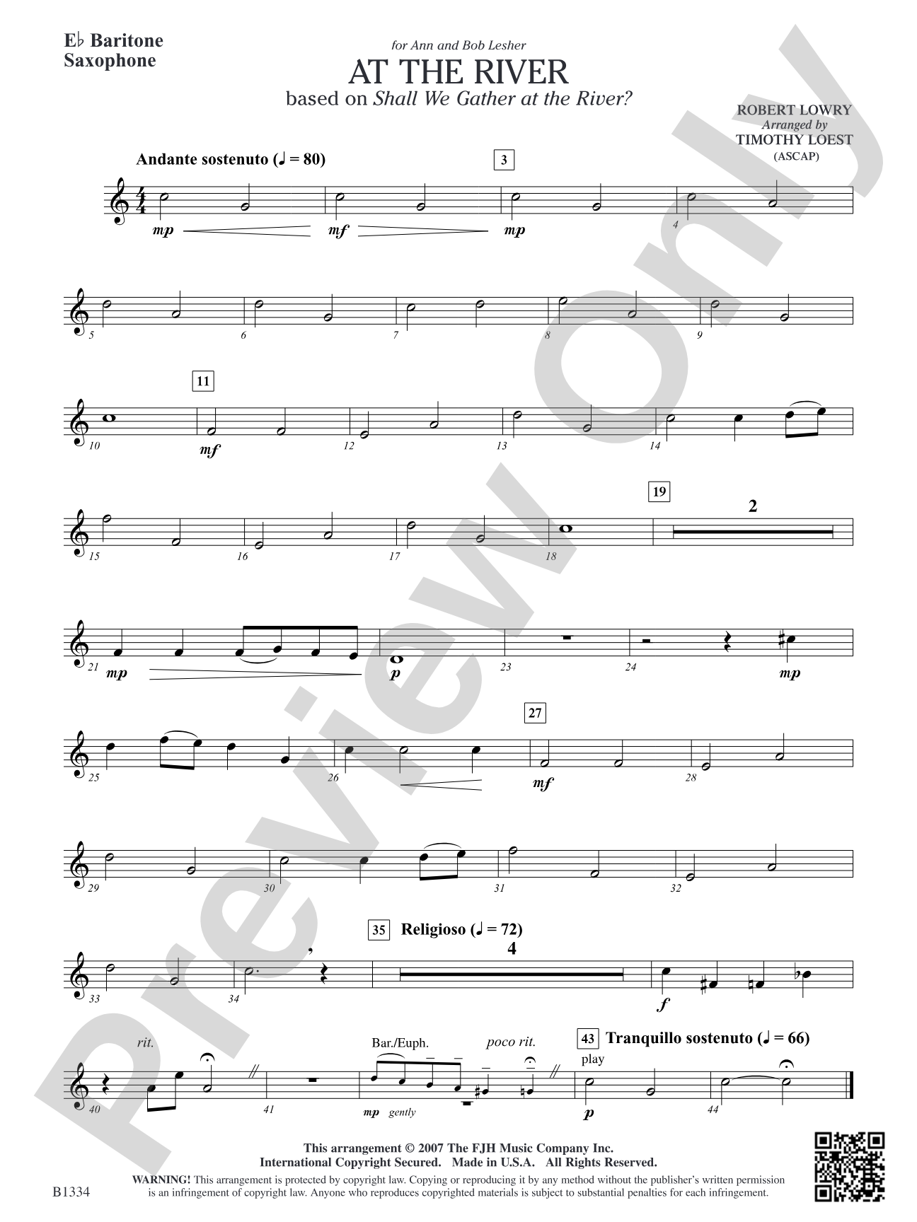 At the River: E-flat Baritone Saxophone