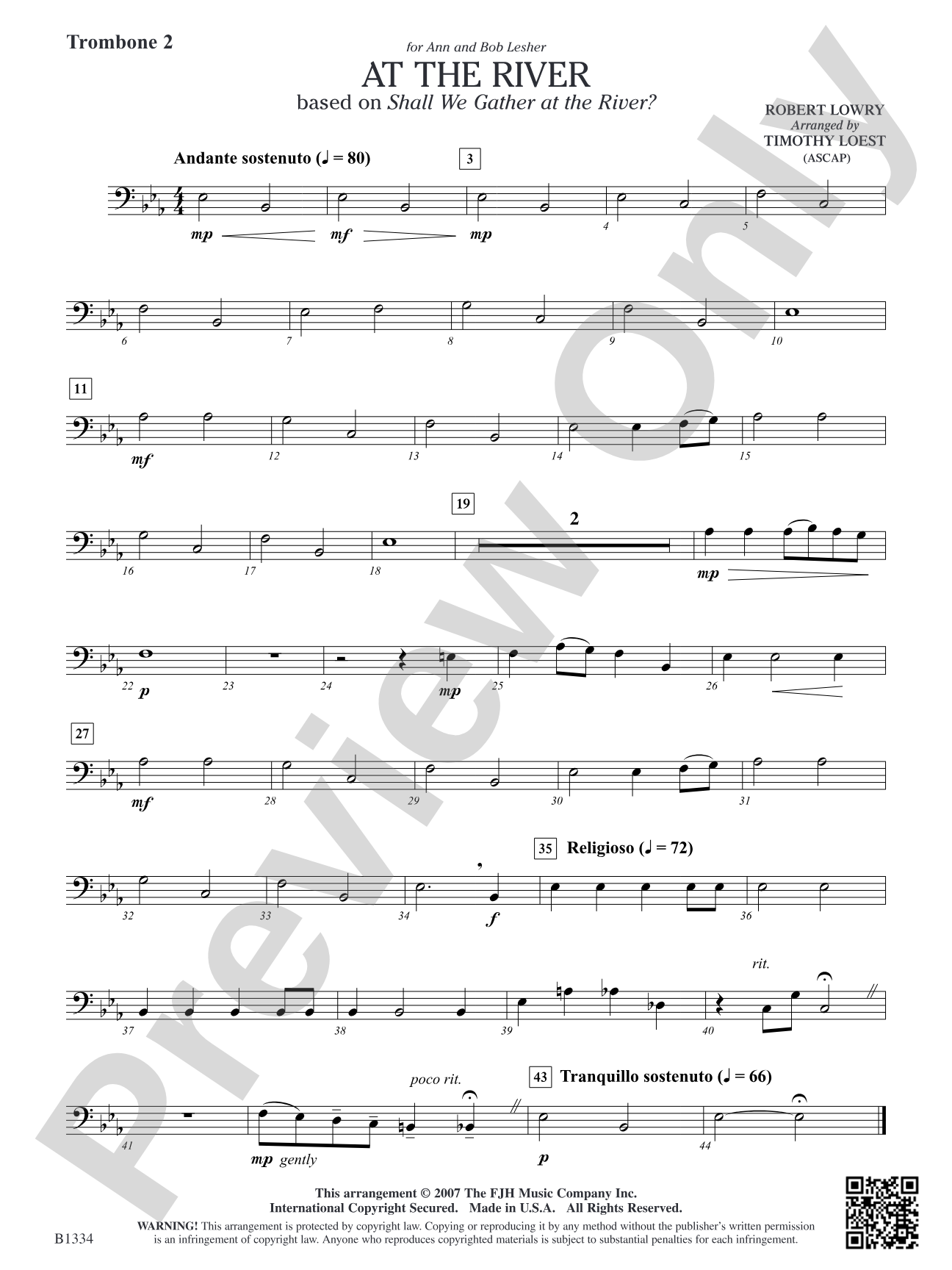 At the River: Opt. Trombone 2