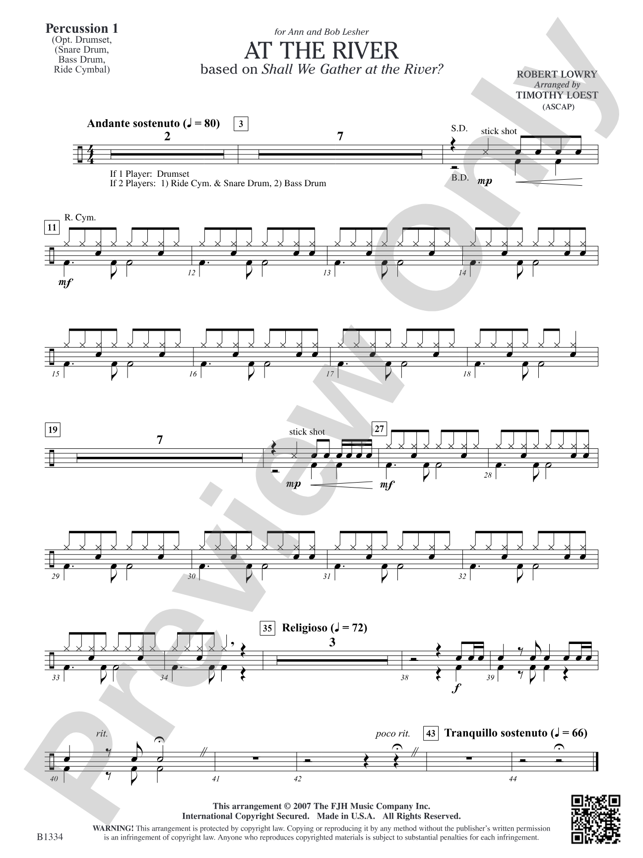 At the River: Percussion 1