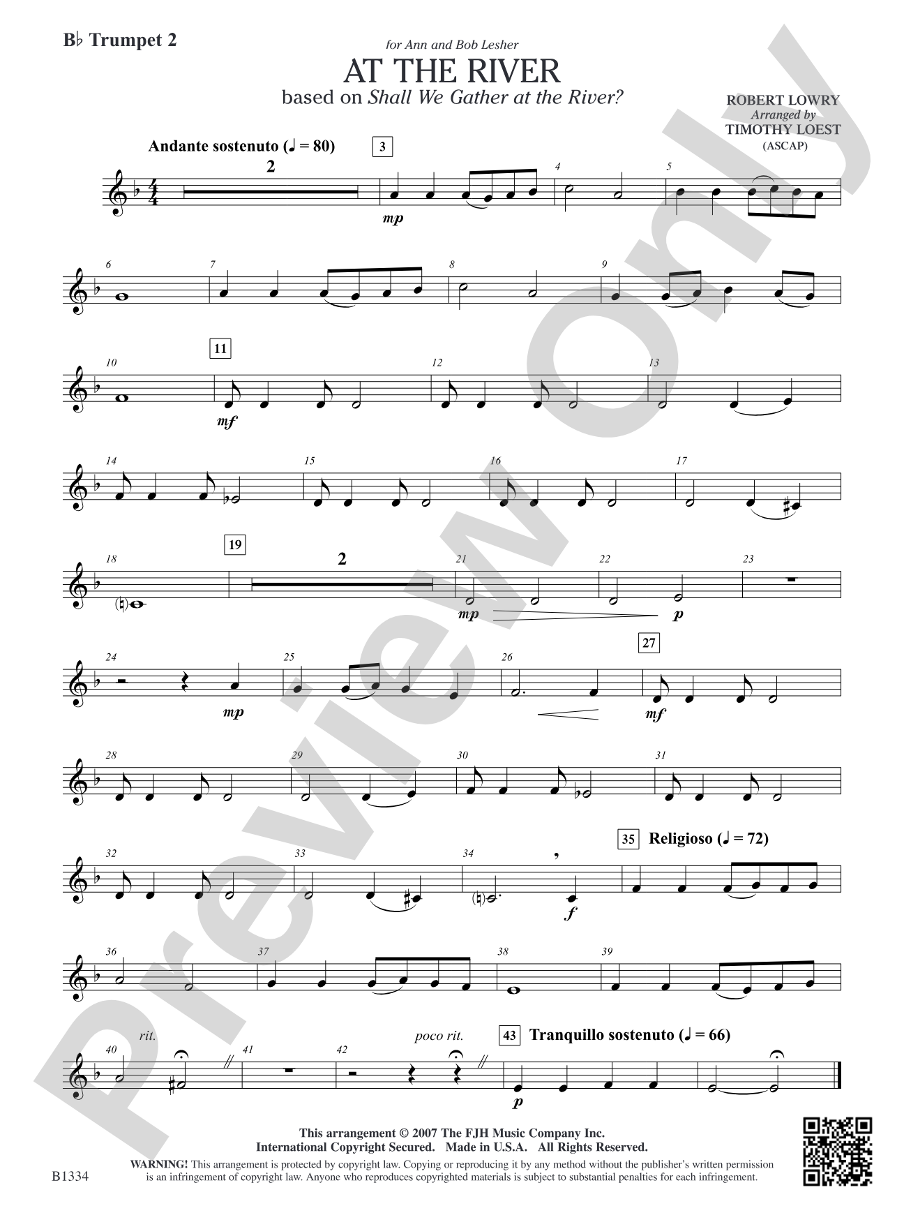 At the River: B-flat Trumpet 2