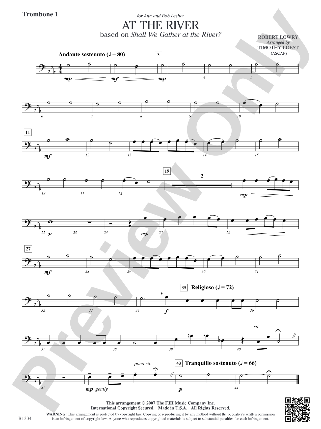 At the River: Trombone 1