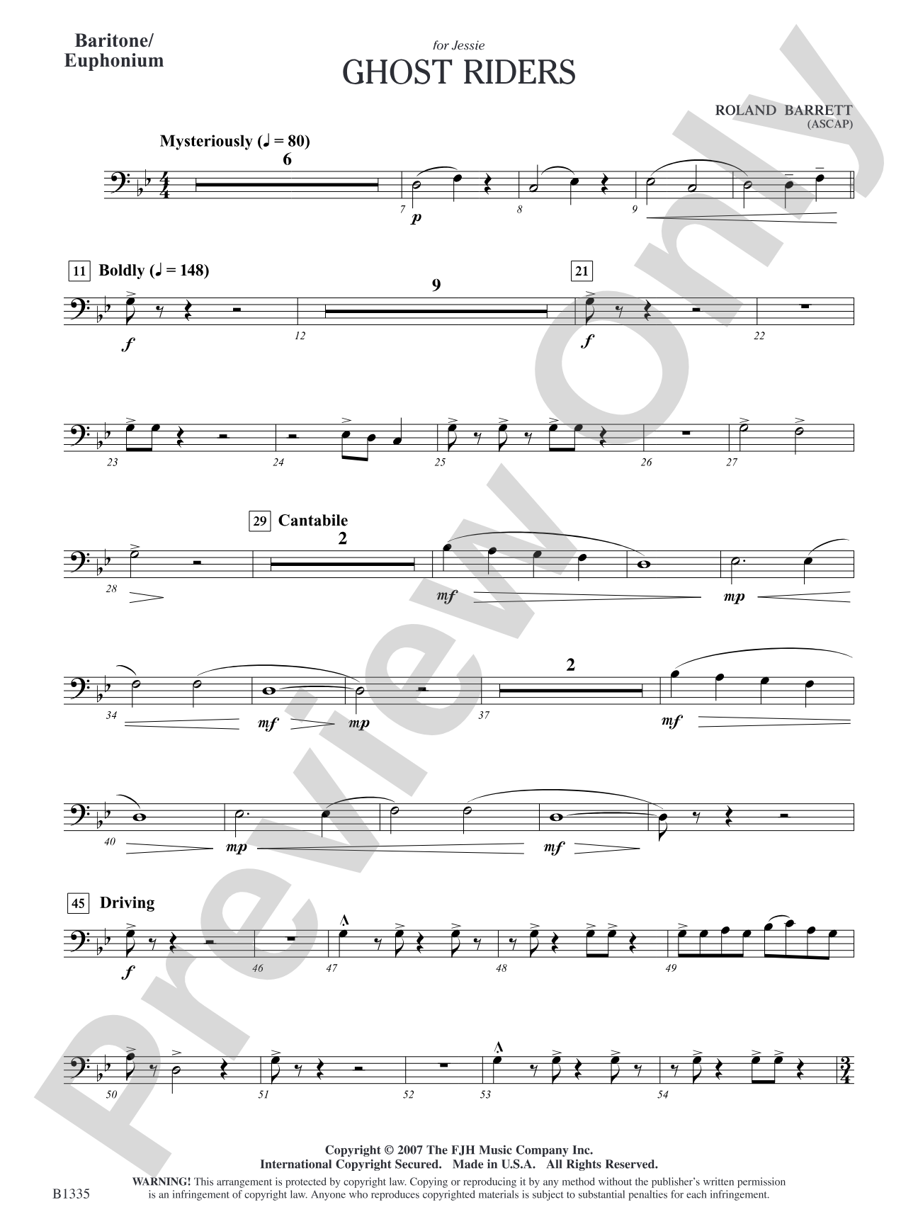 Ghost Riders: Baritone/Euphonium