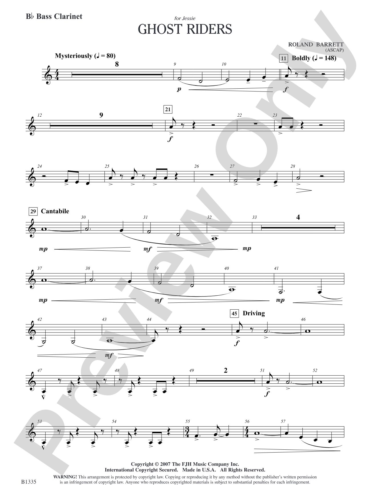 Ghost Riders: B-flat Bass Clarinet