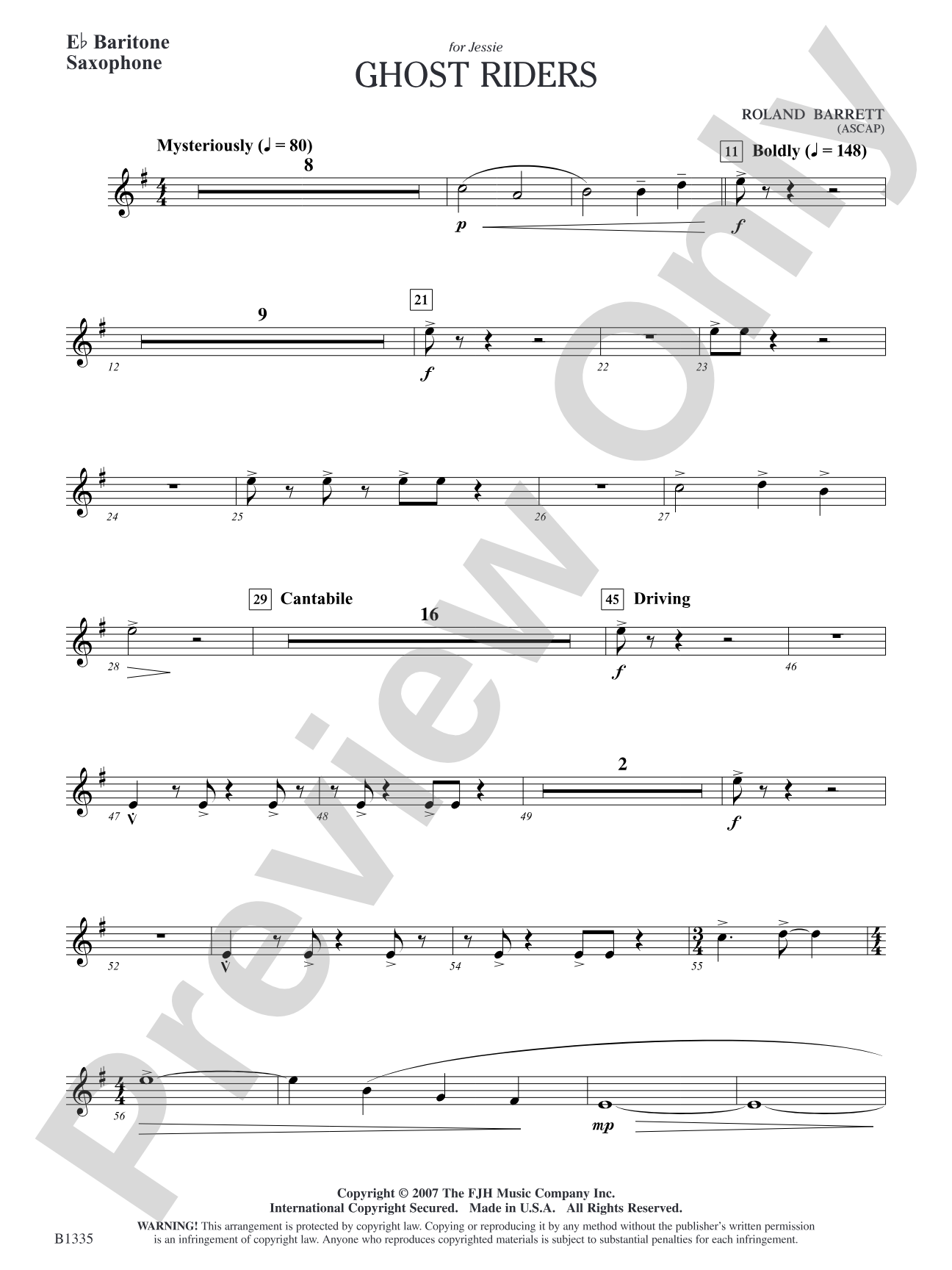 Ghost Riders: E-flat Baritone Saxophone