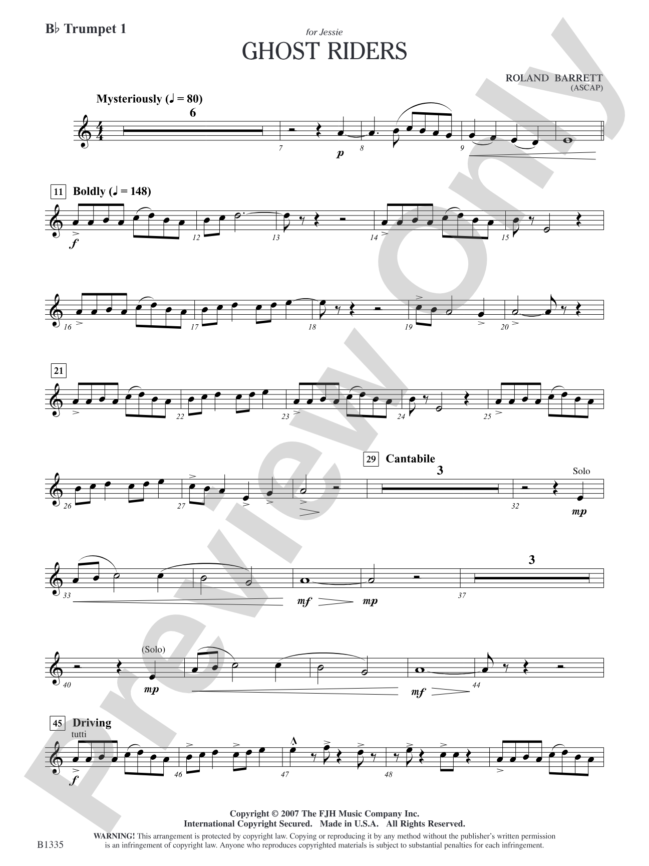 Ghost Riders: B-flat Trumpet 1