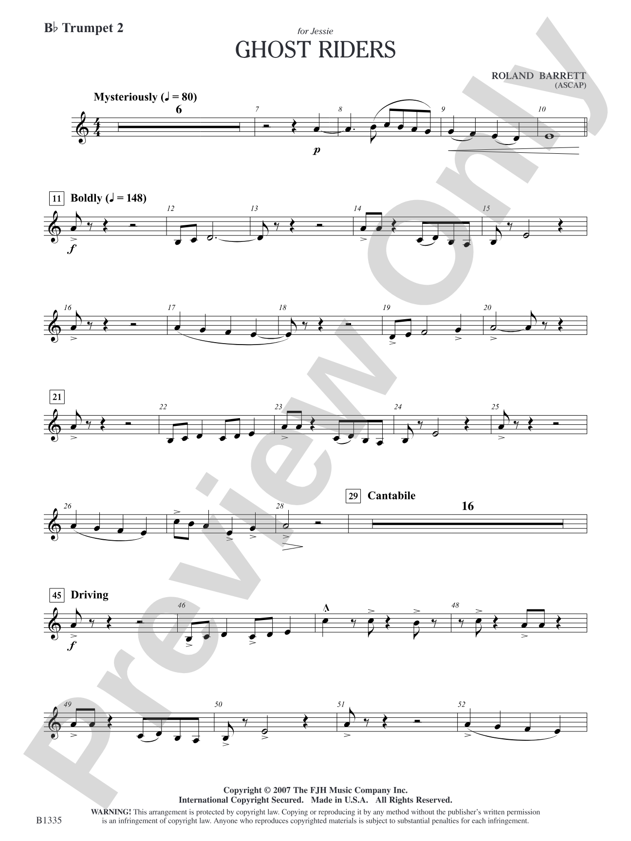 Ghost Riders: B-flat Trumpet 2