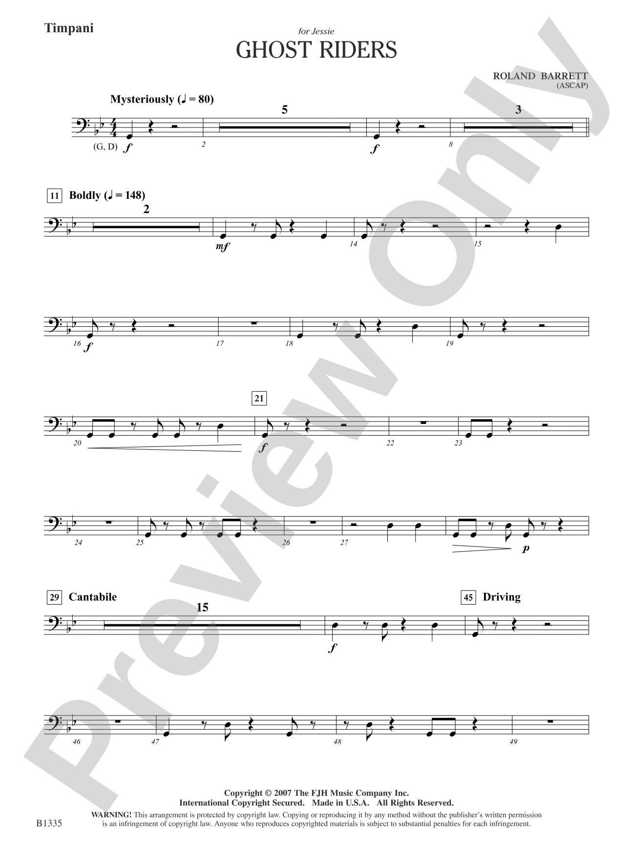 Ghost Riders: Timpani