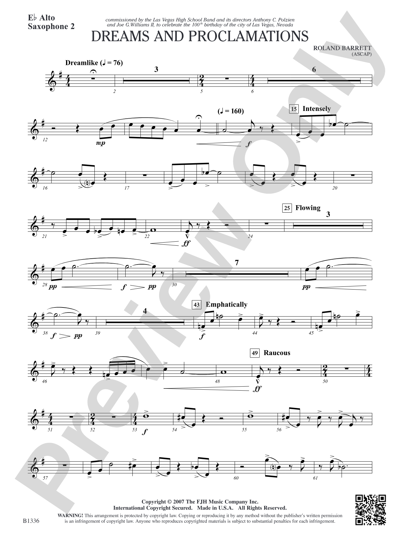 Dreams and Proclamations: E-flat Alto Saxophone 2