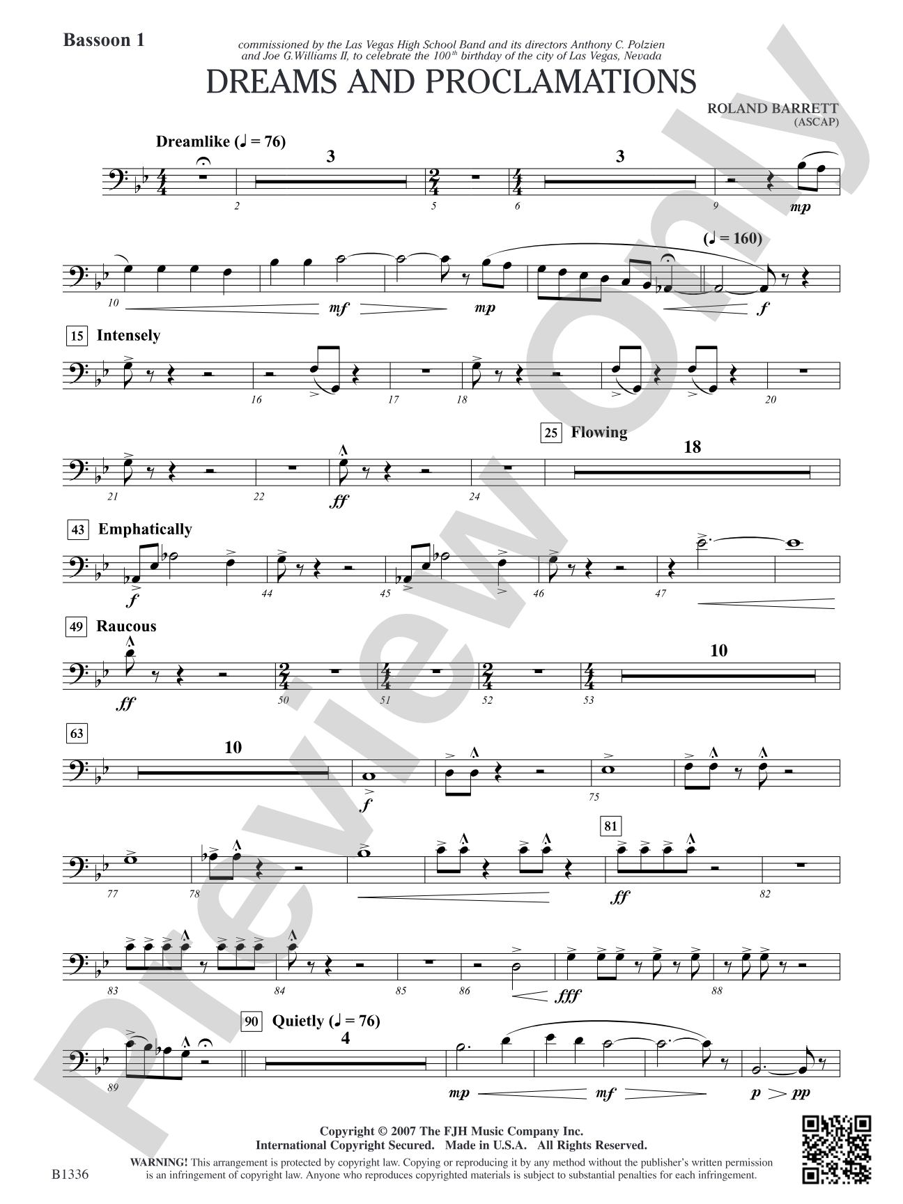 Dreams and Proclamations: Bassoon 1