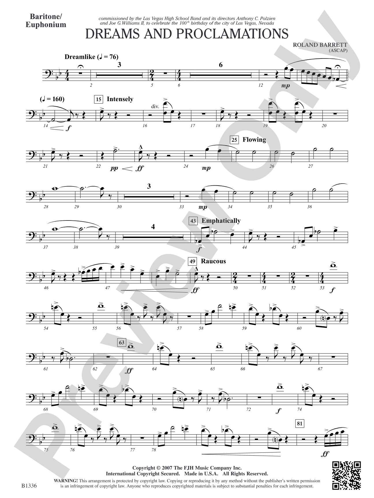 Dreams and Proclamations: Baritone/Euphonium