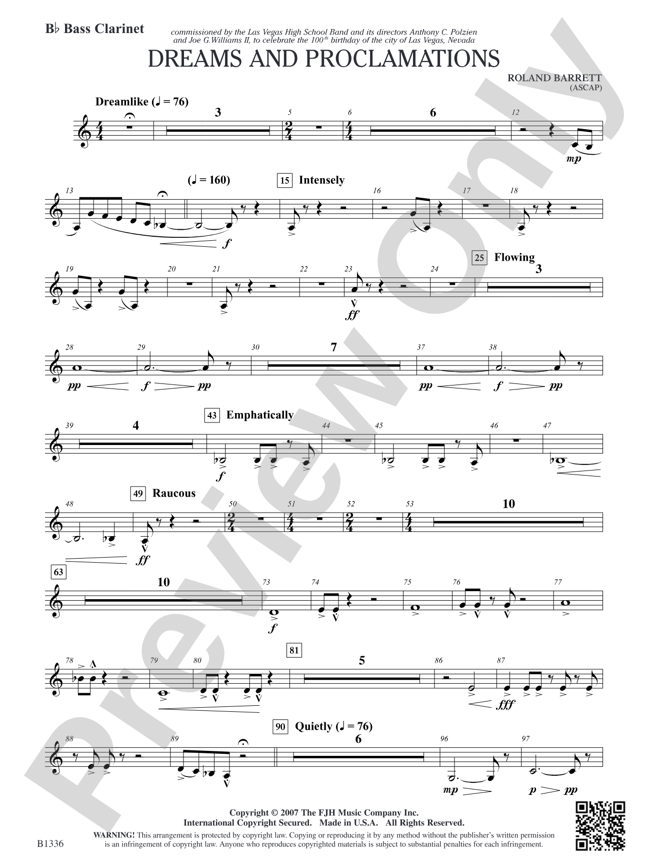 Dreams and Proclamations: B-flat Bass Clarinet