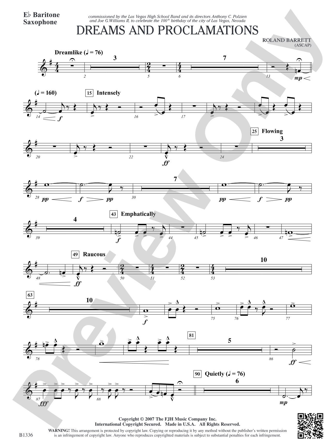 Dreams and Proclamations: E-flat Baritone Saxophone