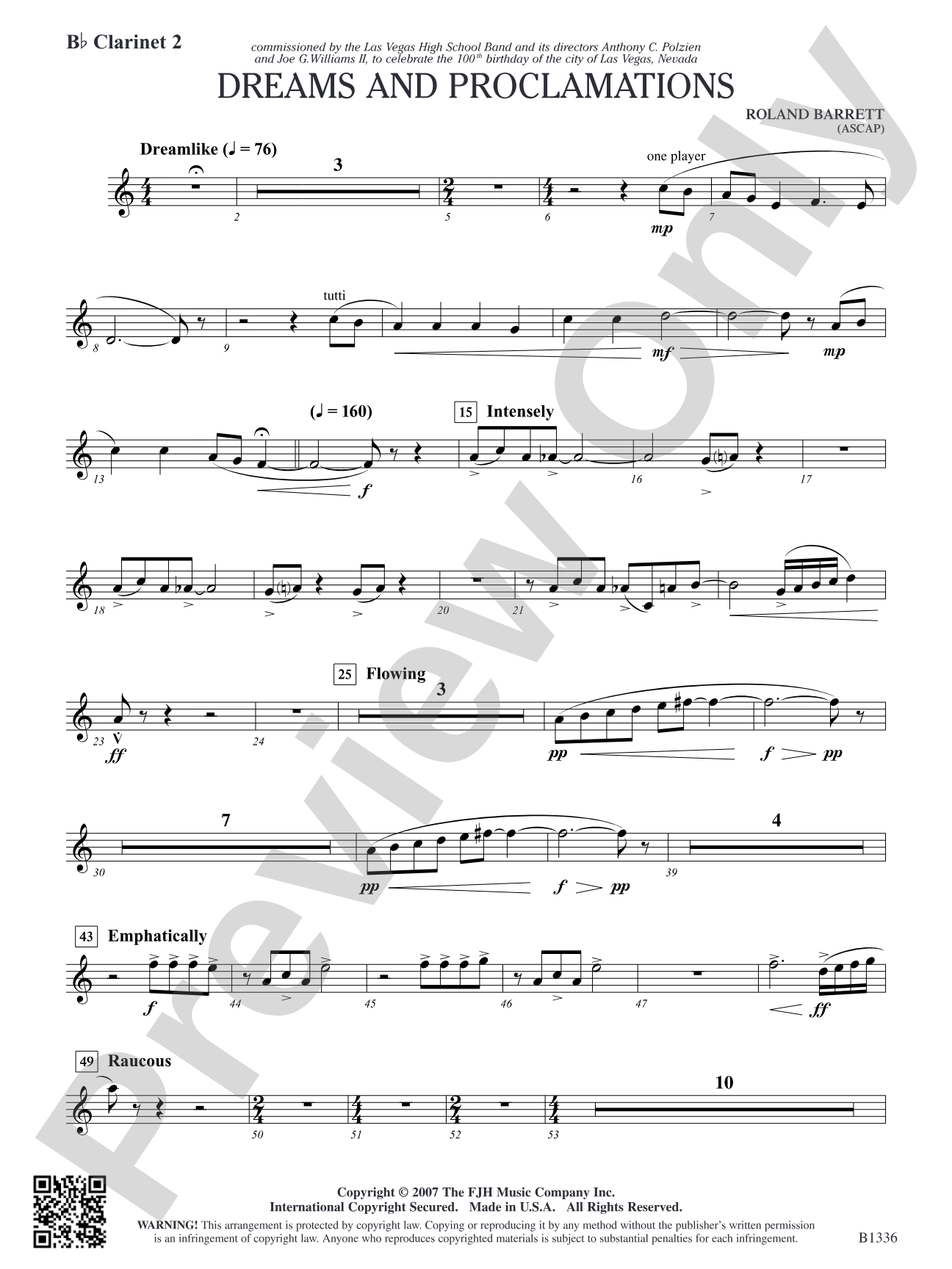 Dreams and Proclamations: B-flat Clarinet 2