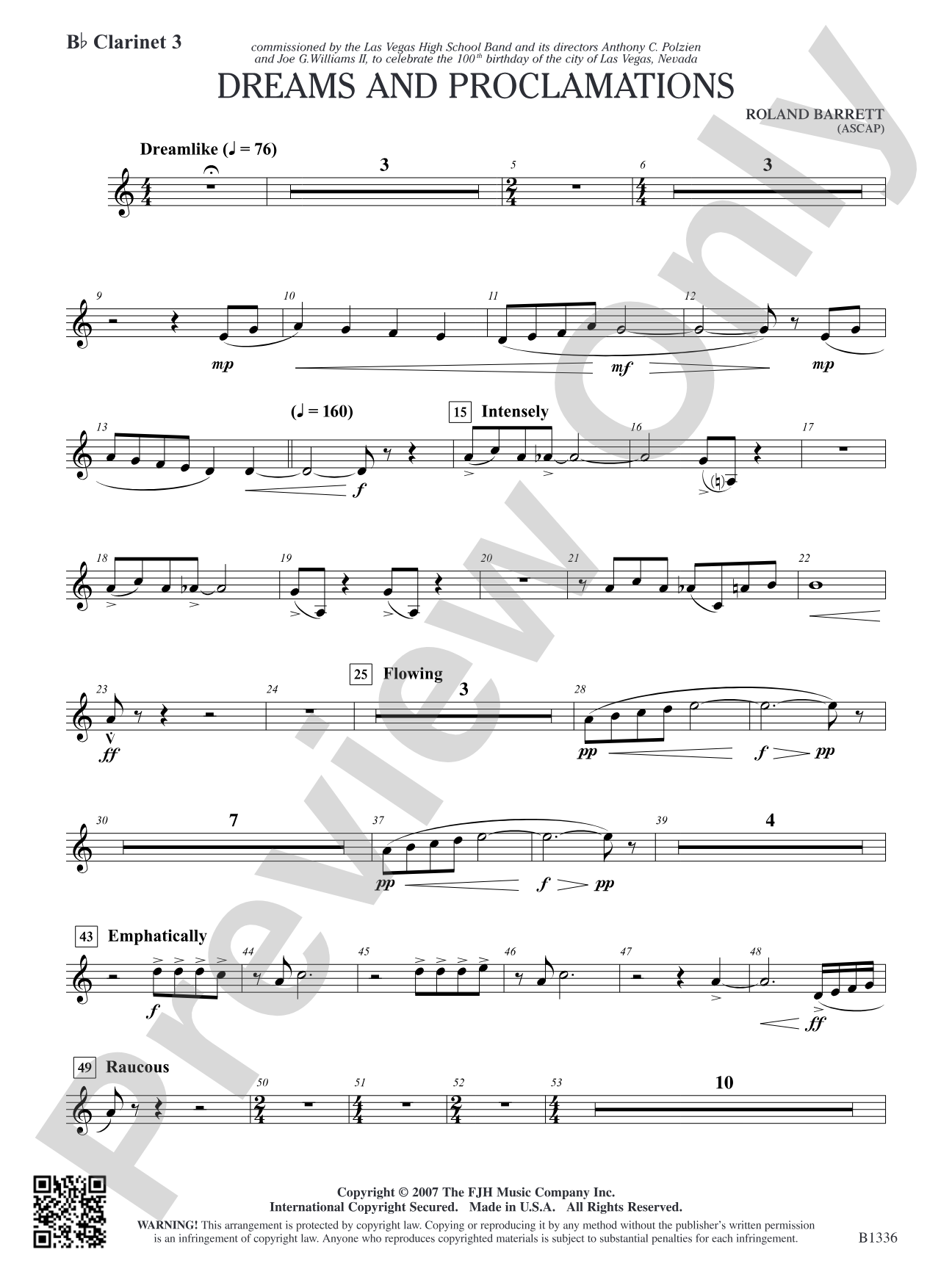 Dreams and Proclamations: B-flat Clarinet 3