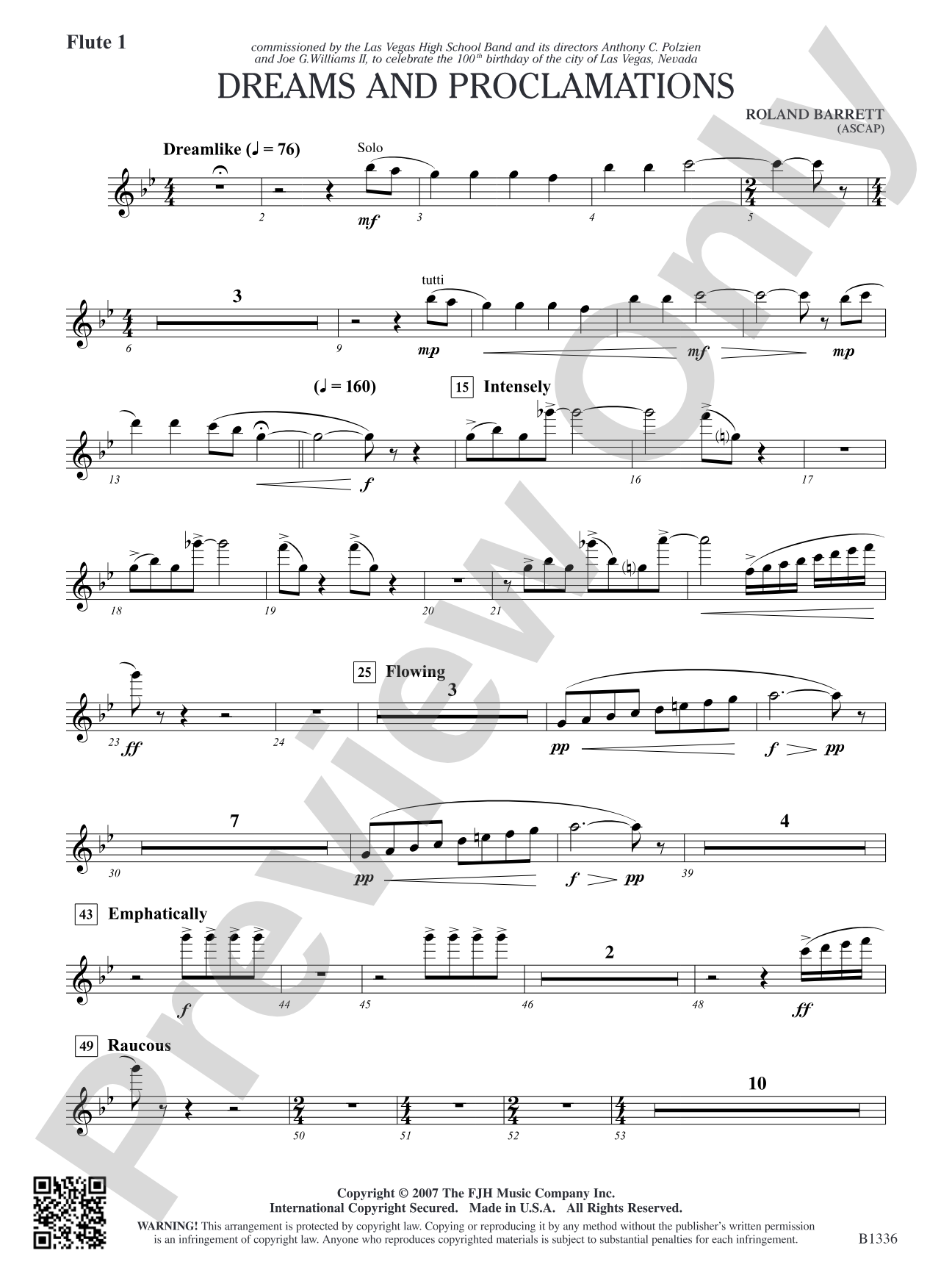 Dreams and Proclamations: Flute 1