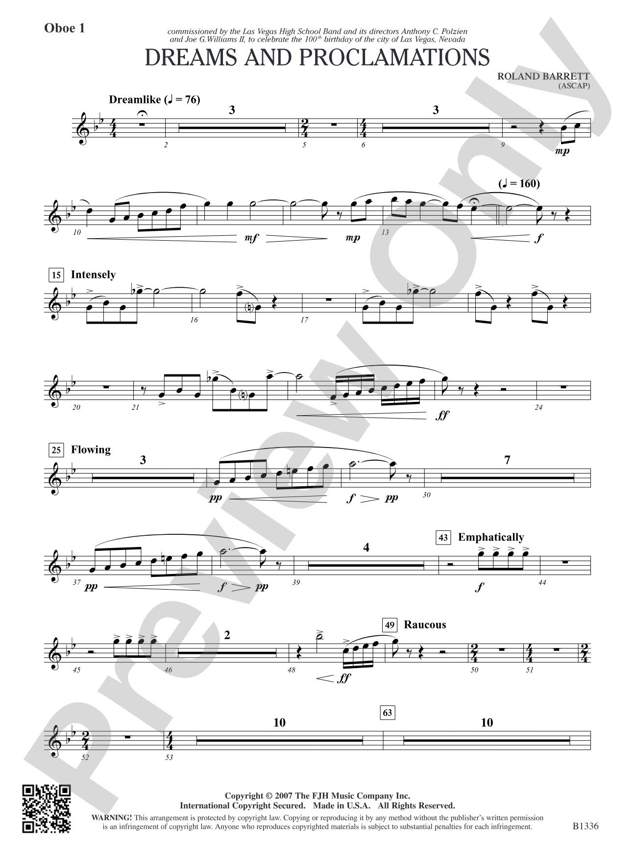 Dreams and Proclamations: Oboe 1