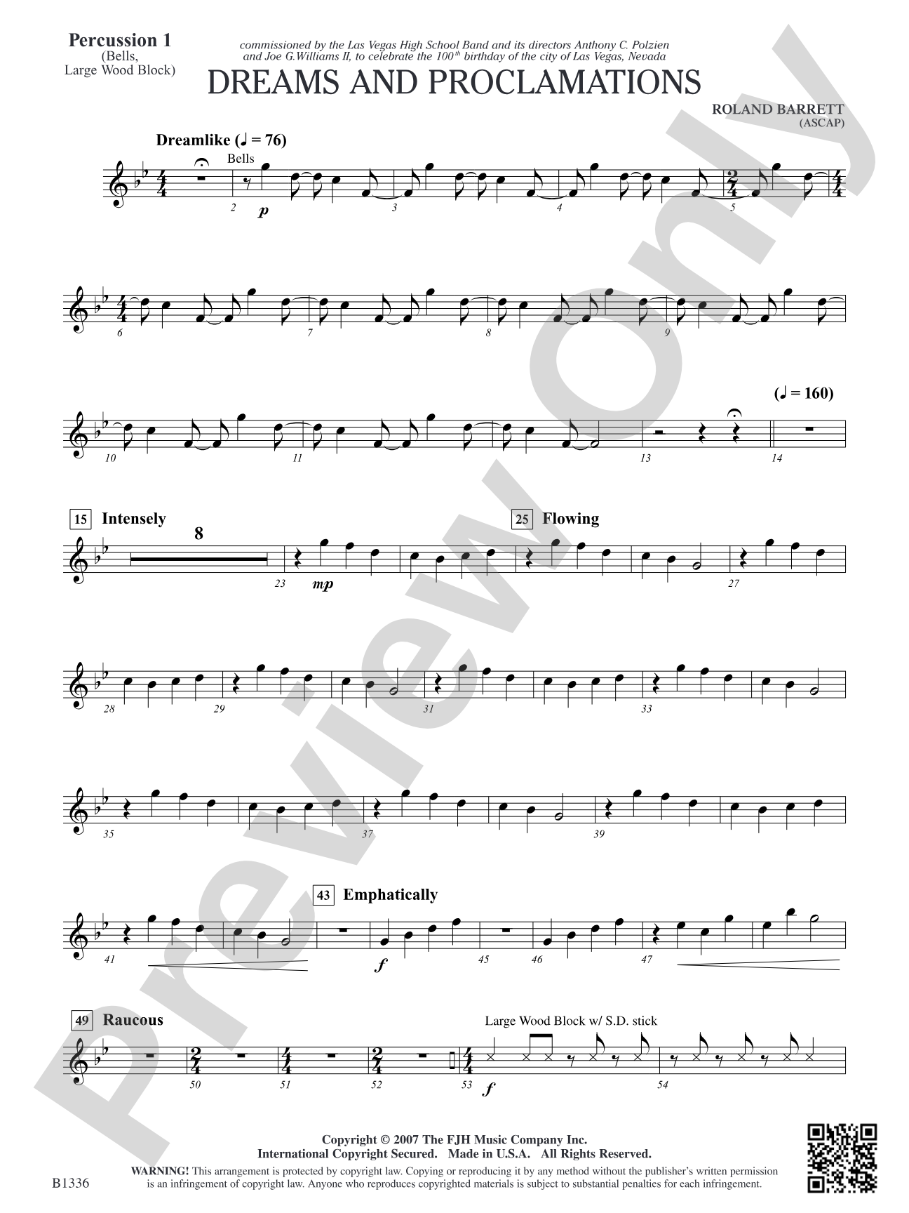 Dreams and Proclamations: Percussion 1