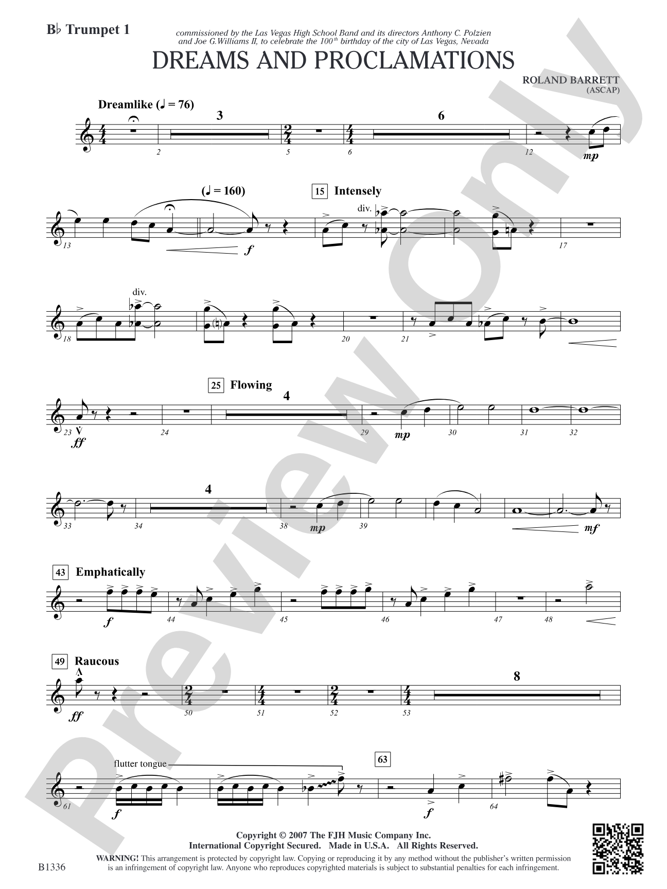 Dreams and Proclamations: B-flat Trumpet 1